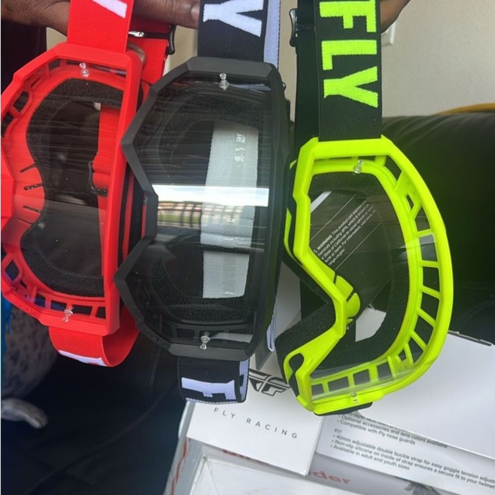Off-Road Goggles - Red, Black, and Neon Yellow